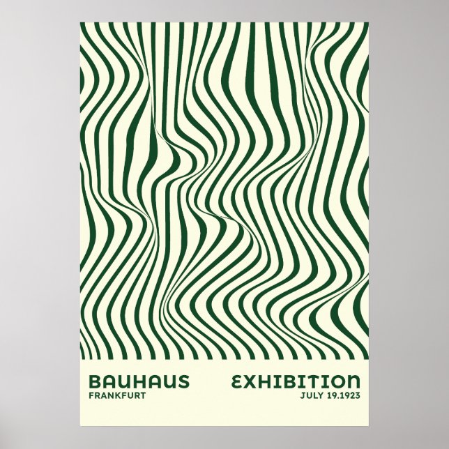 Arte de pared de onda abstracta Bauhaus, para deco (Frente)
