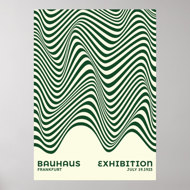Arte de pared de onda abstracta Bauhaus, para deco (Frente)