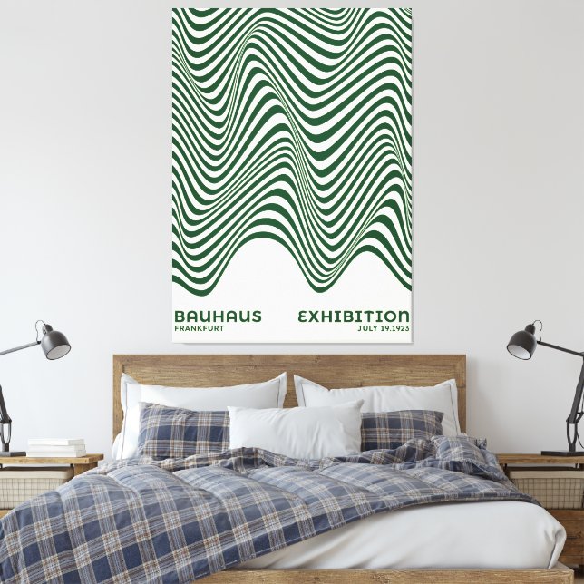 Arte de pared de onda abstracta Bauhaus, para deco (Insitu(Dormitorio))