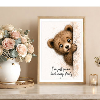 Arte de pared de Oso curioso Impresión divertida p