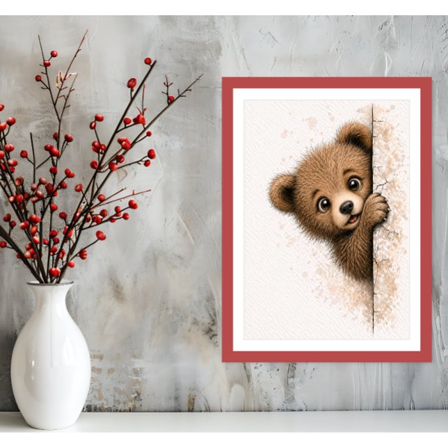 Arte de pared de oso curioso Madera impresión de c (Subido por el creador)