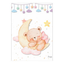 Arte de pared de oso de peluche durmiente imprimib