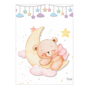 Arte de pared de oso de peluche durmiente imprimib