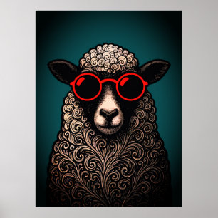 Arte de pared de ovejas geniales