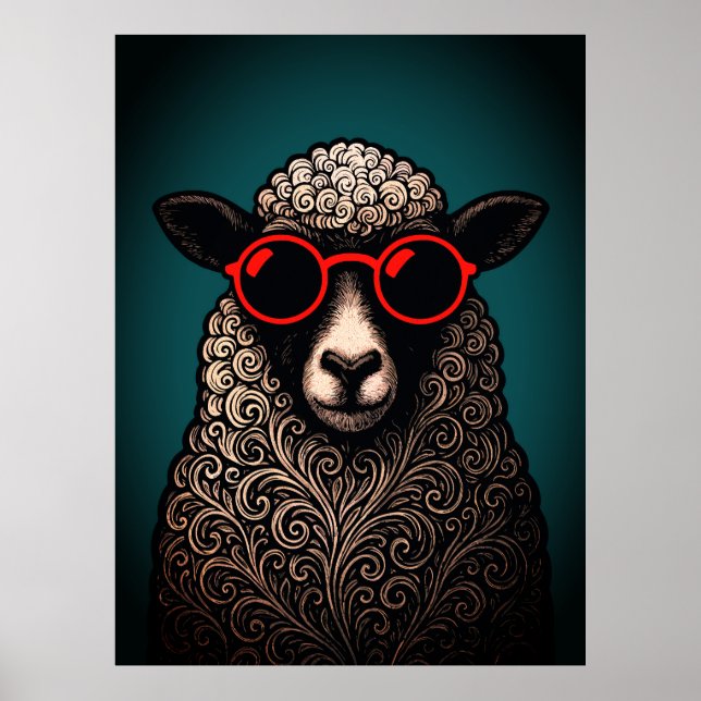 Arte de pared de ovejas geniales (Frente)