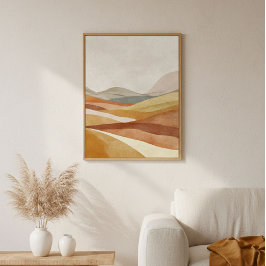 Arte de pared de paisaje abstracto de terracota