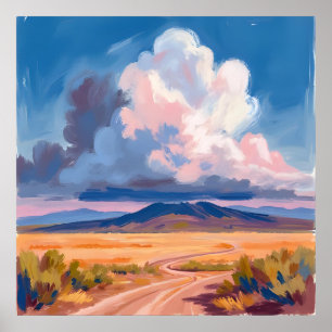 Arte de pared de paisaje desértico con cielo vibra