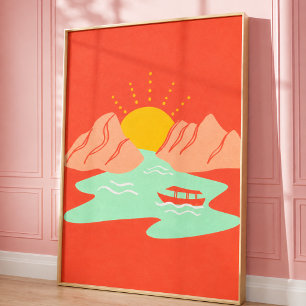 arte de pared de paisaje minimalista