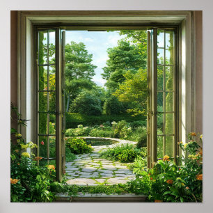 Arte de pared de paisaje verde exuberante de venta