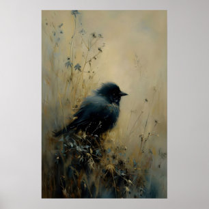 Arte de Pared de Pájaro Anidado, Dark Academia, An