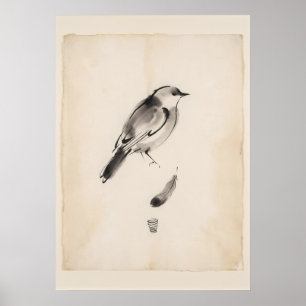 Arte de pared de pájaro espíritu mensajero empluma