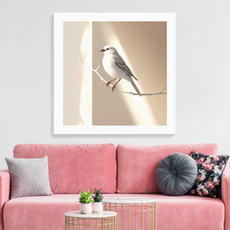 Arte de pared de pájaro gorrión elegante – Minimal