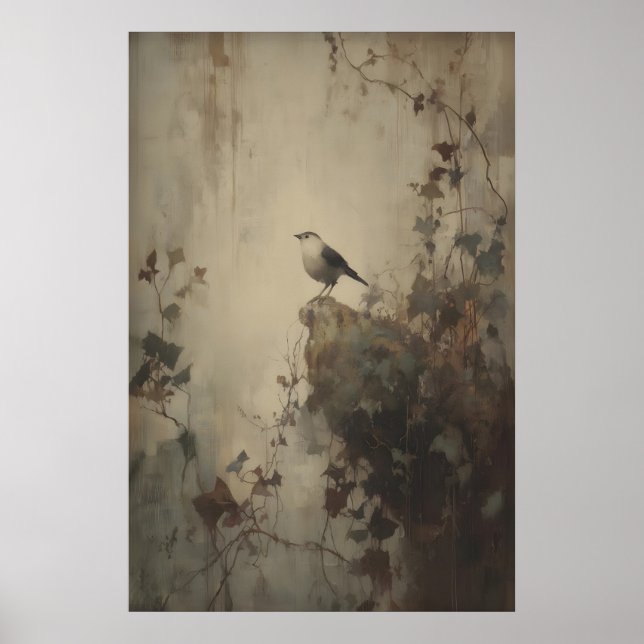 Arte de pared de pájaro neutral imprimible natural (Frente)