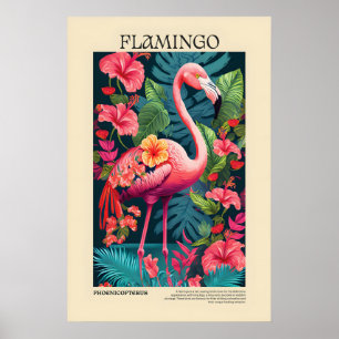 Arte de pared de pájaro tropical con estampado de