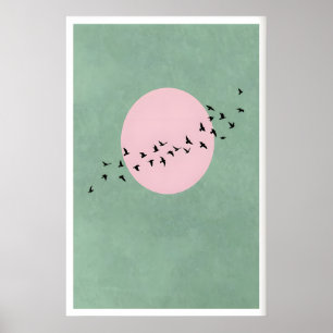 Arte de pared de pájaros voladores - Siluetas míni