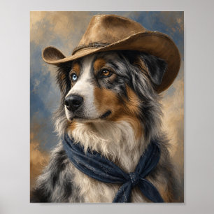 Arte de pared de pastor australiano — Jefe de send