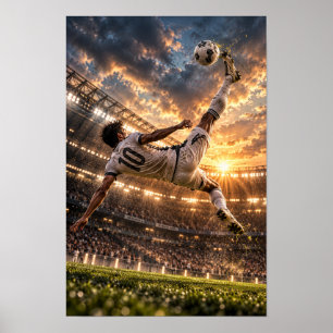 Arte de pared de patada de bicicleta de fútbol – E