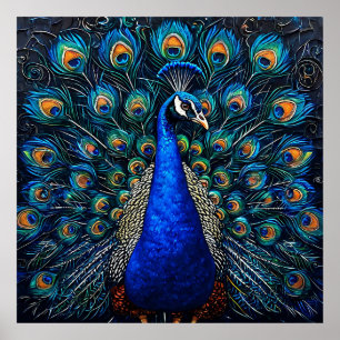 Arte de pared de pavo real para decoración elegant