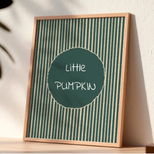 Arte de pared de pequeña calabaza con rayas verde 
