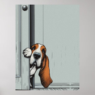 Arte de Pared de Perro Basset Hound Adorable