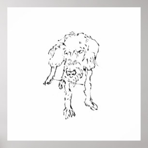 Arte de Pared de Perro Salchicha de Pelo Rizado Li