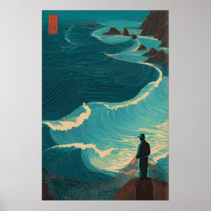 Arte de pared de pescador del océano - Solitario p
