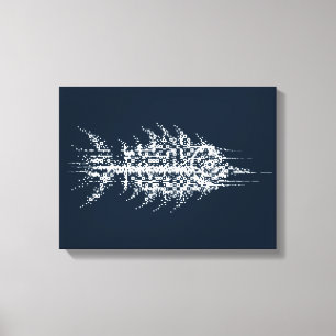 Arte de Pared de Pez Blanco con Píxel de Error