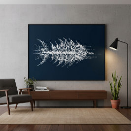 Arte de Pared de Pez Blanco con Píxel de Error