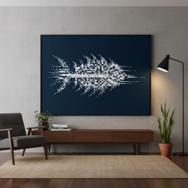 Arte de Pared de Pez Blanco con Píxel de Error (Subido por el creador)