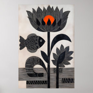 Arte de pared de pez loto Gráfico Impreso de natur