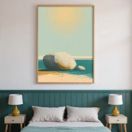 Arte de pared de piedra mínima para decoración de 