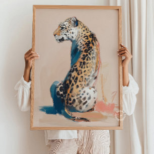 Arte de pared de pintura de leopardo guepardo Safa