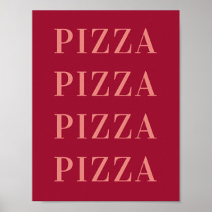 Arte de pared de Pizza Pizza, cartel de dormitorio