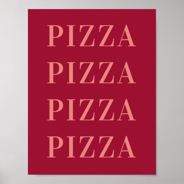 Arte de pared de Pizza Pizza, cartel de dormitorio (Frente)
