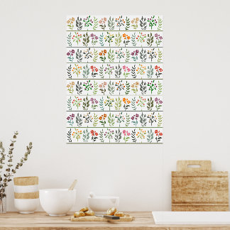 Arte de pared de plantas de herbario botánico colo