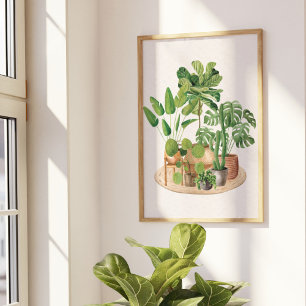 Arte de Pared de Plantas de Interior al Acuarela