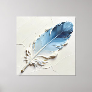Arte de pared de pluma azul impresión en lienzo im