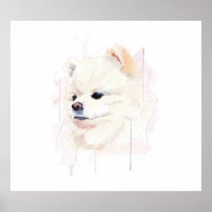 Arte de pared de Pomerania Póster, Pintura de acua