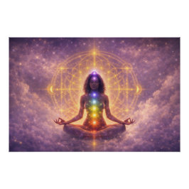 Arte de Pared de Póster Brillante de Meditación de