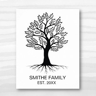Arte de pared de Poster de árbol familiar clásico