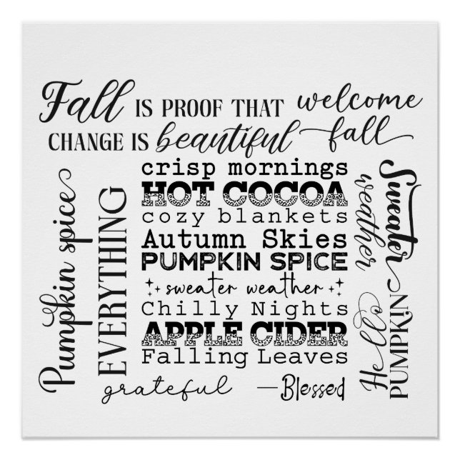Arte de pared de póster de otoño - Descarga digita (Anverso)