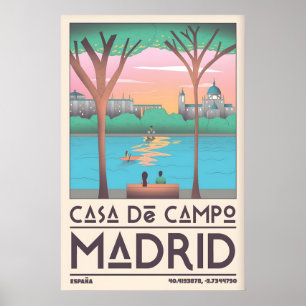 Arte de pared de póster de viaje de Madrid estilo