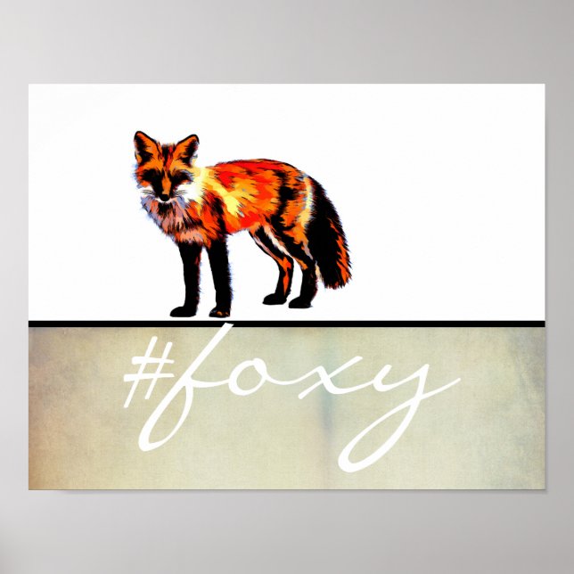 arte de pared de poster foxy con texto (Frente)