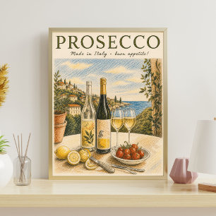 Arte de Pared de Prosecco   Póster de Vino Italian