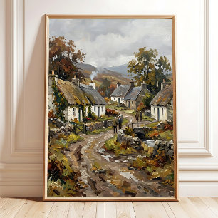 Arte de pared de pueblo de las Highlands escocesas