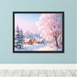 Arte de pared de pueblo, decoración de paisaje