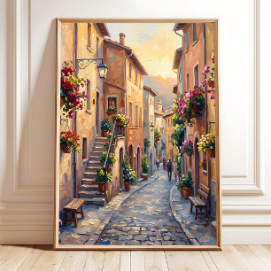 Arte de pared de pueblo italiano de la Riviera Imp