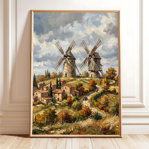 Arte de pared de pueblo toscano impresionista en l