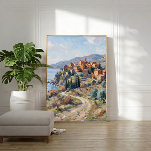 Arte de pared de pueblo toscano, listo para colgar