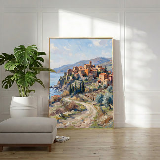 Arte de pared de pueblo toscano, listo para colgar
